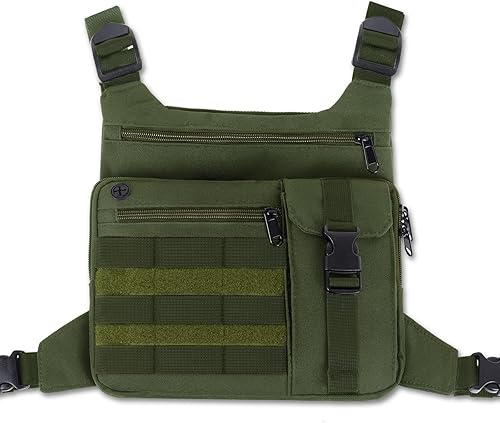 Miniatura 15 de KINGSLONG Tactical Chest Pack Running Bag: Outdoor Sports Lightweight Water Resistant - Hiking EDC Vest Rig Pack Men Women