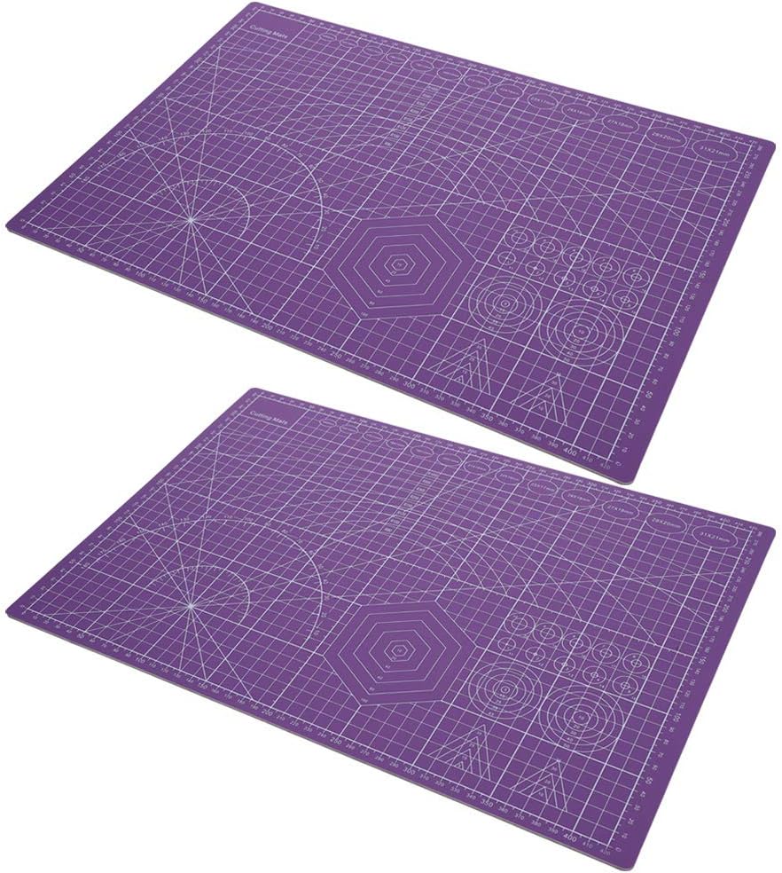 2Pcs Cutting Mat Board Self Healing Craft Film Manual Model Rubber Stamp Engraving Art for Craft Paper Sculptures Negative Film Cutting PVC Material 45 x 30cm