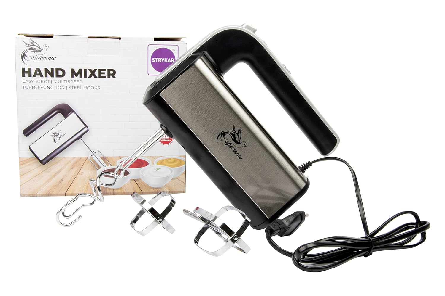 Buy STRYKAR SPARROW 400W 100 COPPER HAND MIXER EGG BEATER CAKE MAKER WHIPPING CREAM BEATER