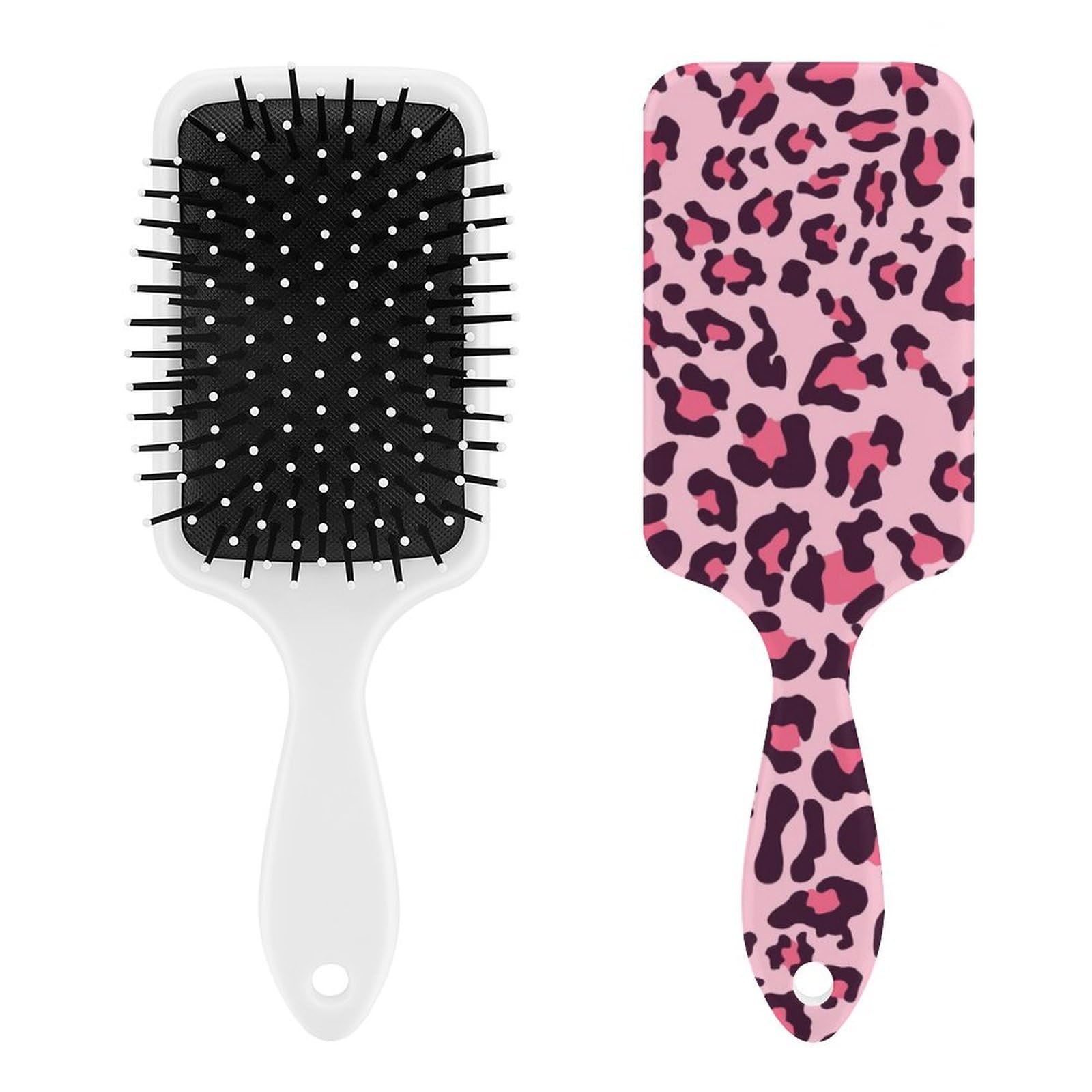 Hair Brush for Cheetah Leopard Print Floral Pink Hairbrush, Air Cushion Combs Glides Through Tangles for Men Women, Anti-static Massage Hair Comb with