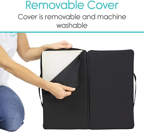 Miniatura 9 de Vive Cojín plegable para silla de ruedas, para estadio, automóvil, oficina, silla de oficina, almohadilla ortopédica portátil para transporte de