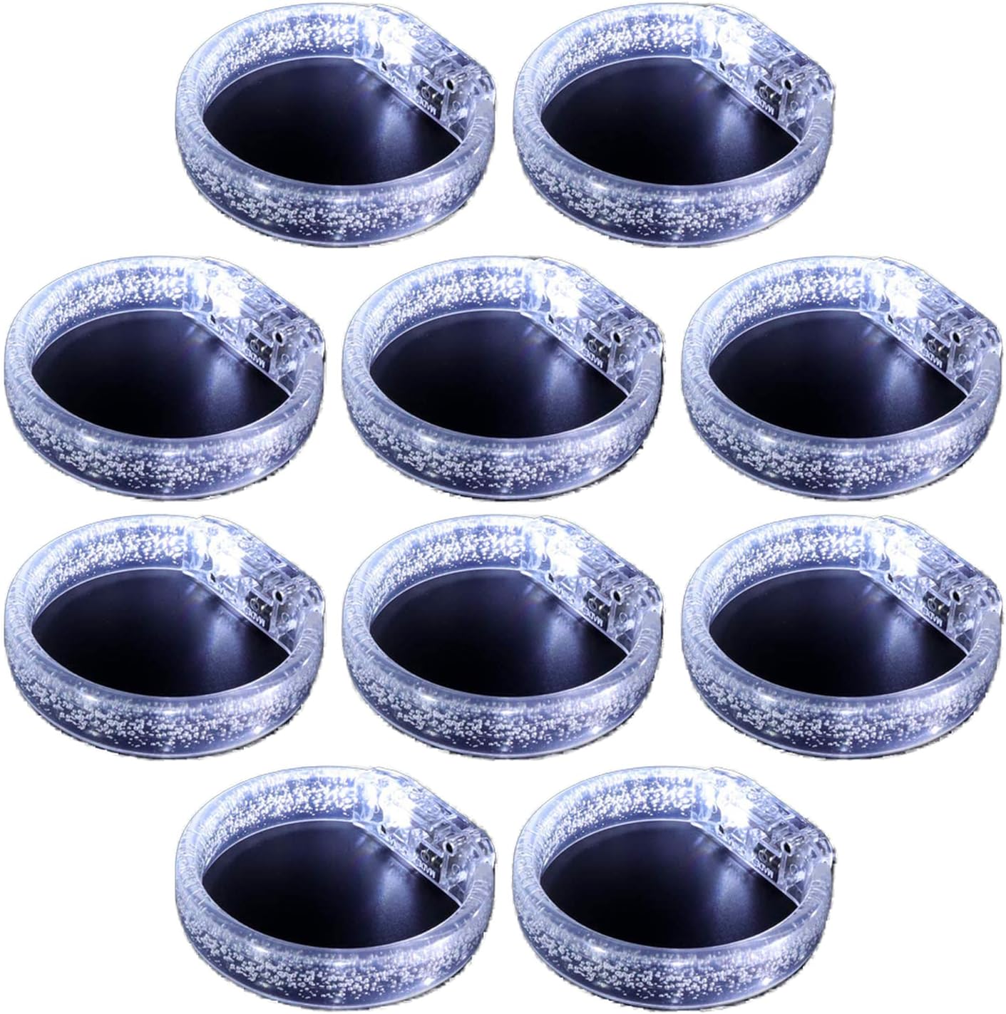 Pulseiras de Led com Luzes Brancas, Lembrancinhas para Festas, Brinquedos e Artigos para Aniversário, Halloween, Carnaval e Festas Infantis, Estojo Transparente,pct com 10un