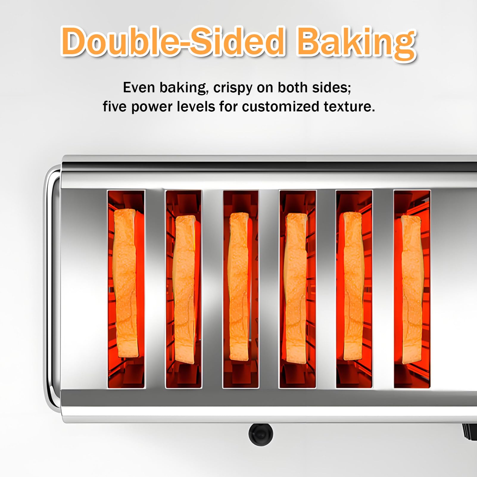 Macchina per Il Pane tostapane da 4/6 fette, scaldavivande Elettrico in Acciaio Inossidabile per Grandi volumi di Cottura in cucine, panetterie e Bar 6Slice