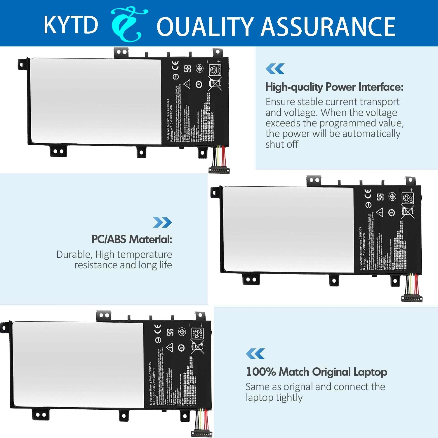 C21N1333 C21NI333 Laptop Battery Replacement for Asus Transformer Book Flip TP550 R554L TP550L TP550LA TP550LD TP550LJ 0B200-00860400 7.5V 38Wh