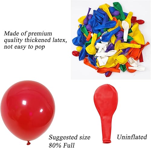 Miniatura 3 de RUBFAC Kit de arco de guirnalda de globos arcoíris de 189 piezas, 7 globos de látex multicolor surtidos de 51018 pulgadas para decoración de fiesta