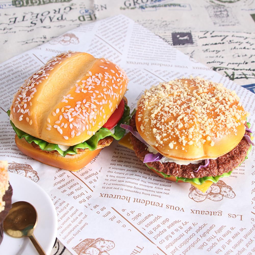 Hamburger artificiale finto hamburger realistico falso cibo pane modello fotografia puntello per la casa cucina negozio festa decorazione display