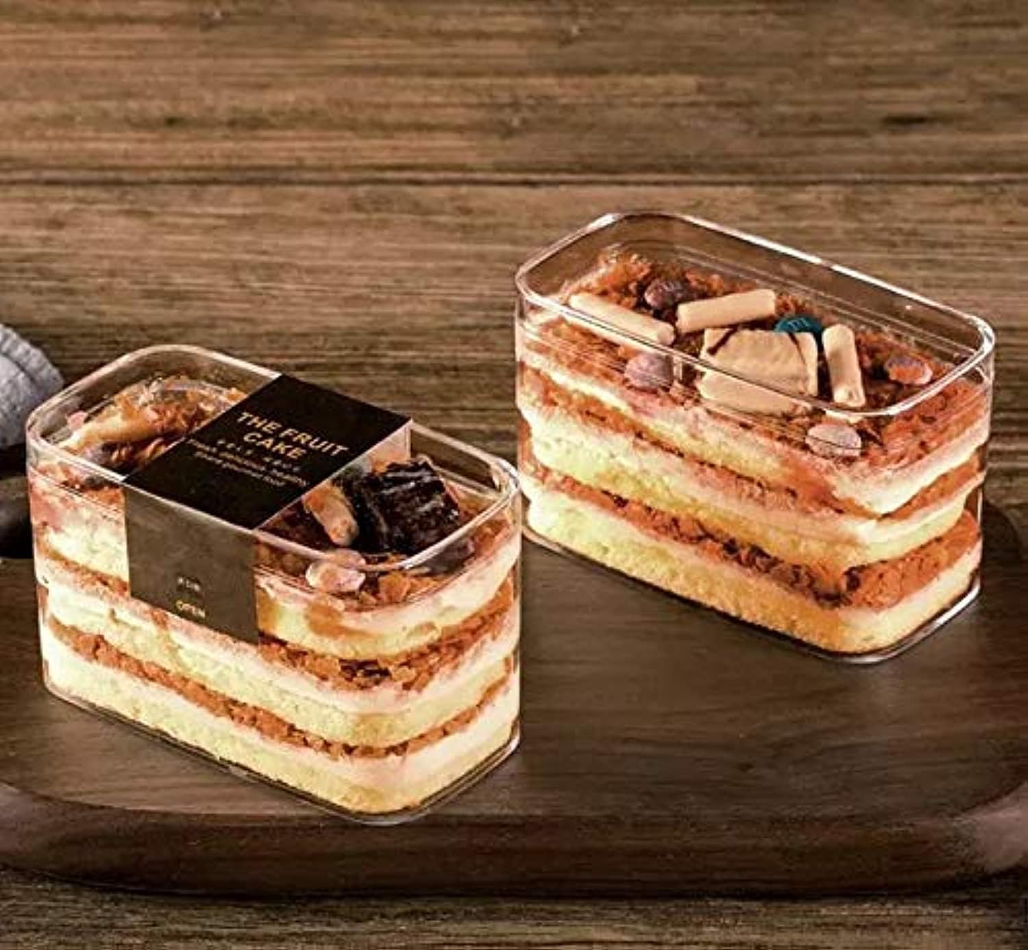 10pcs Disposable Plastic Transparent Dessert Container Fruit Ice Cream Holder Cookie Boxes Mille Crepe Cake Packaging Box