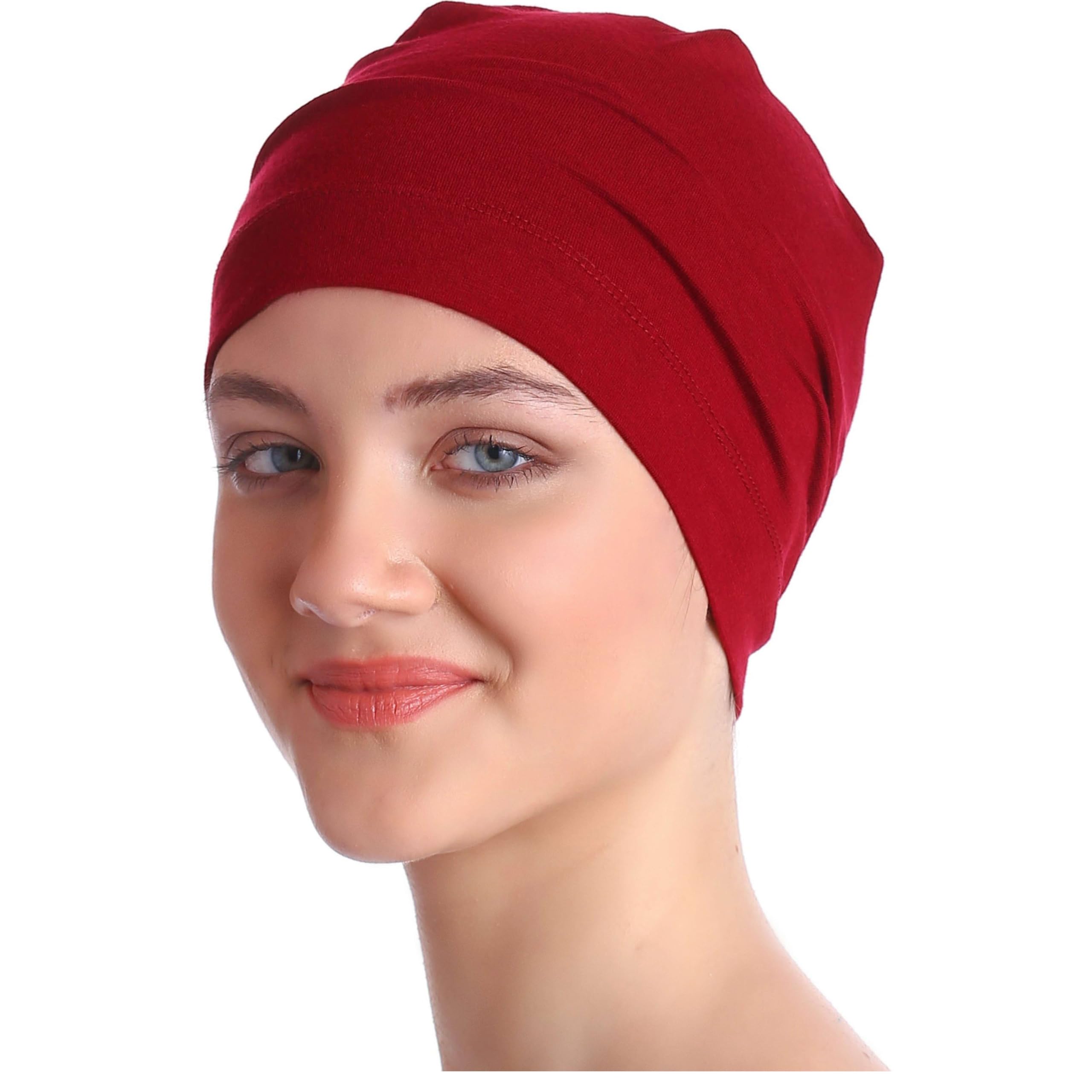 Deresina Bamboo Chemo Headwear for Women & Men – Ultra-Soft, Lightweight, Breathable Sleep Cap, Alopecia and Hair Loss Beanie (Colour - Burgundy)