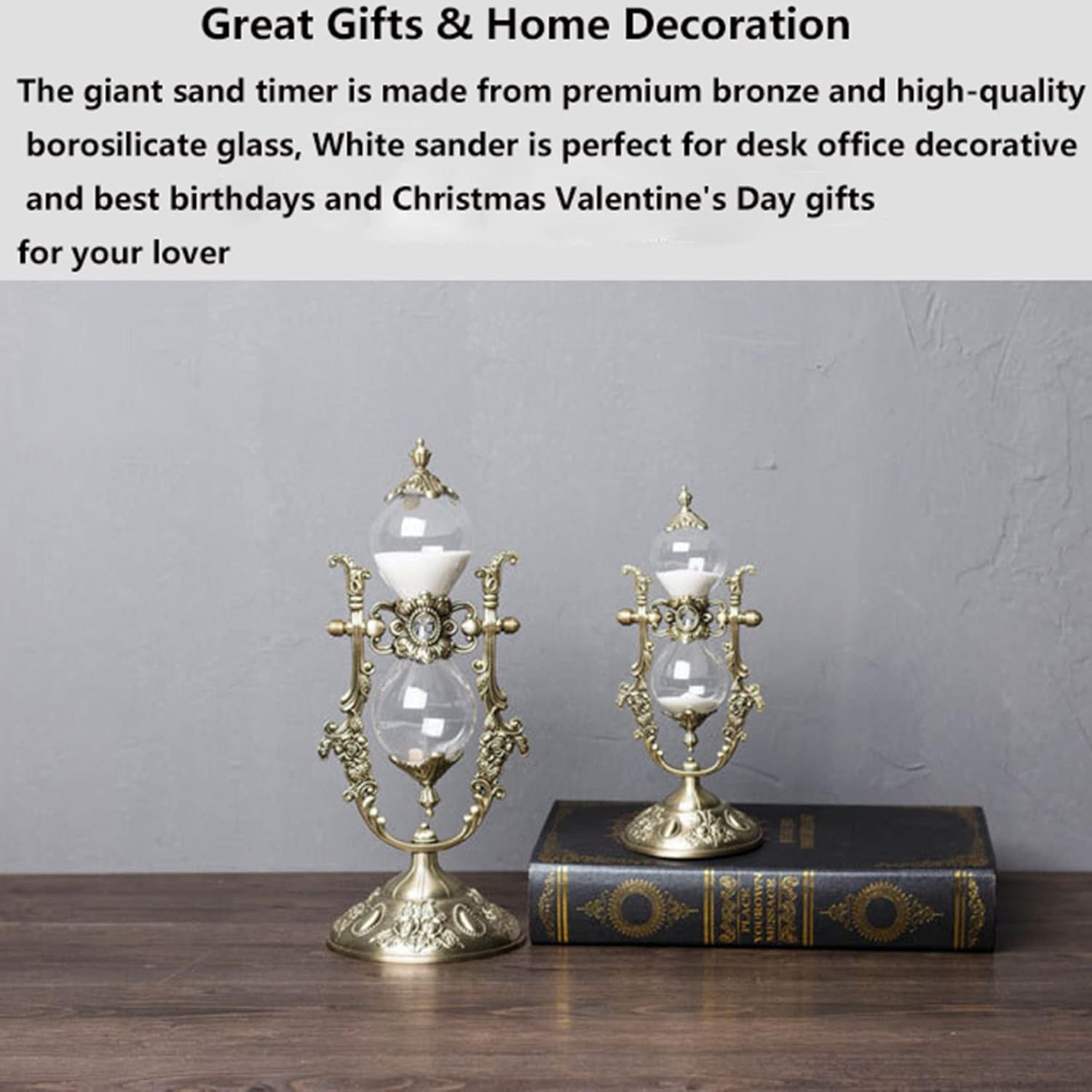 砂時計タイマー、 砂時計砂タイマー、砂時計砂時計 360 度回転金属砂時計タイマー砂結婚式ホームデスクオフィス教室の装飾、(15mi