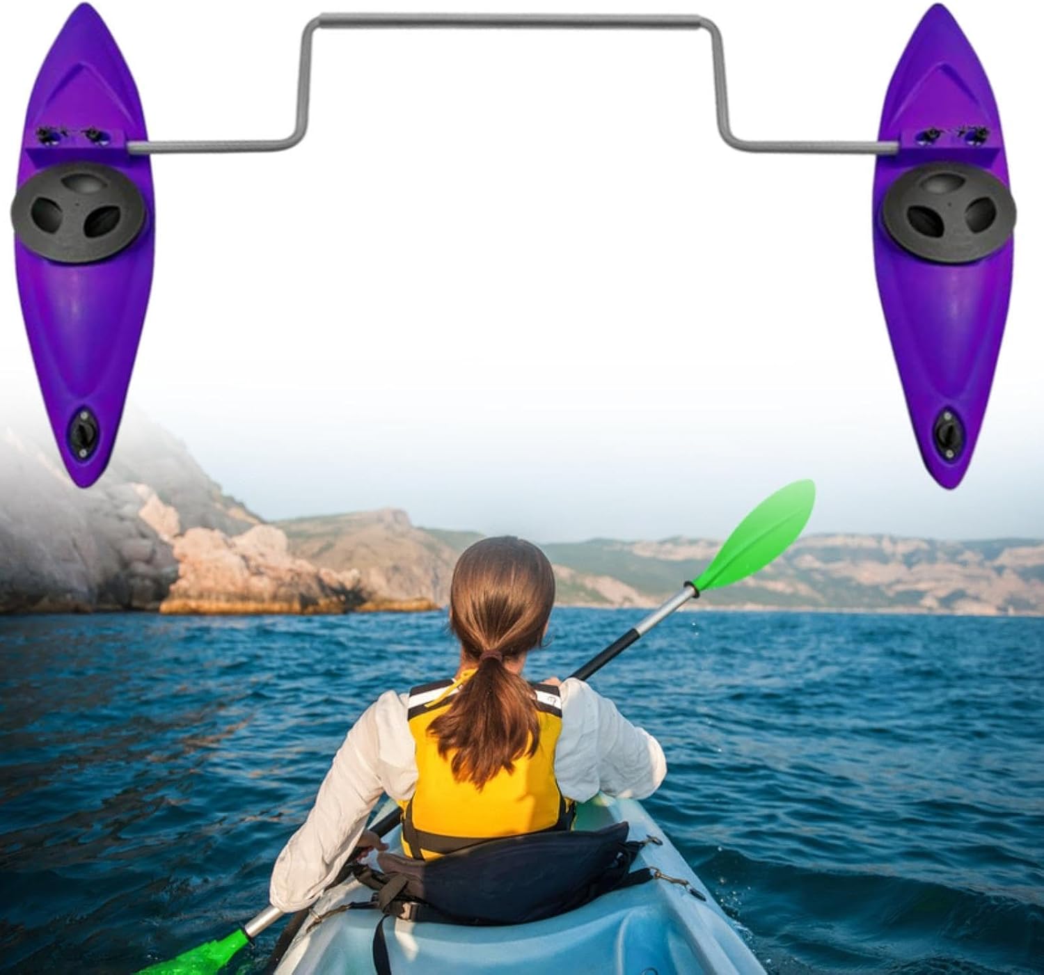 Menolana Kayak Stabilizer Boat Accessory Versatile with Arms Rod Balancing Kayak Outrigger Kit for Paddling Canoe Drifting Kayaking