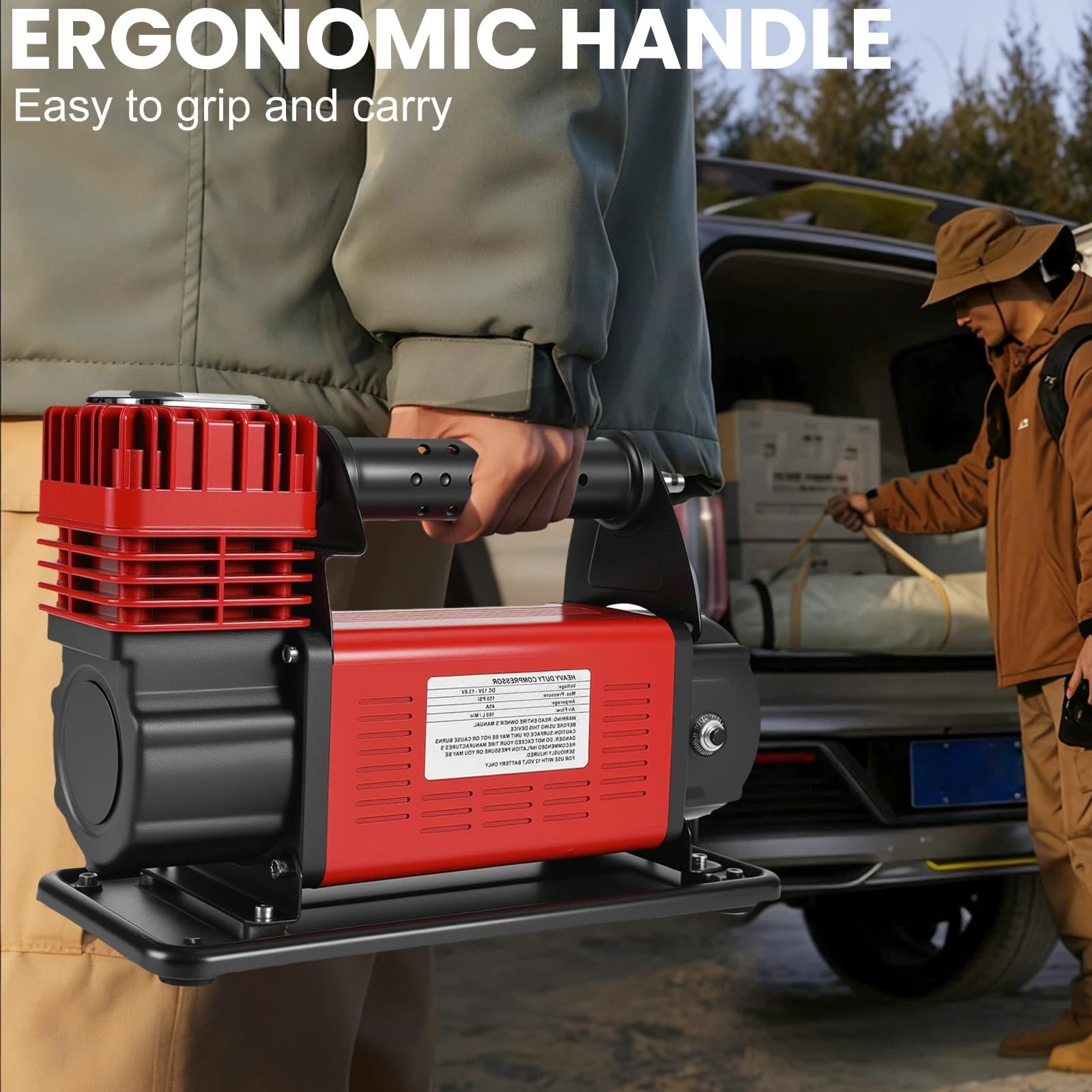 pompka do opon Inflator opon Kompresor Sprężarka powietrza Dwucylindrowa pompa powietrza 150PSI do samochodów ciężarowych Pasuje do samochodów i rowerów Przenośne kompresory powietrza