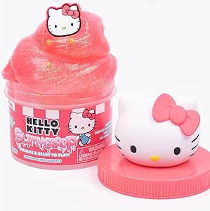 Hello Kitty SlimyGloop Jar, 8 oz Red &amp; White Cotton Candy Scented Slime, Includes Beads &amp; Charm