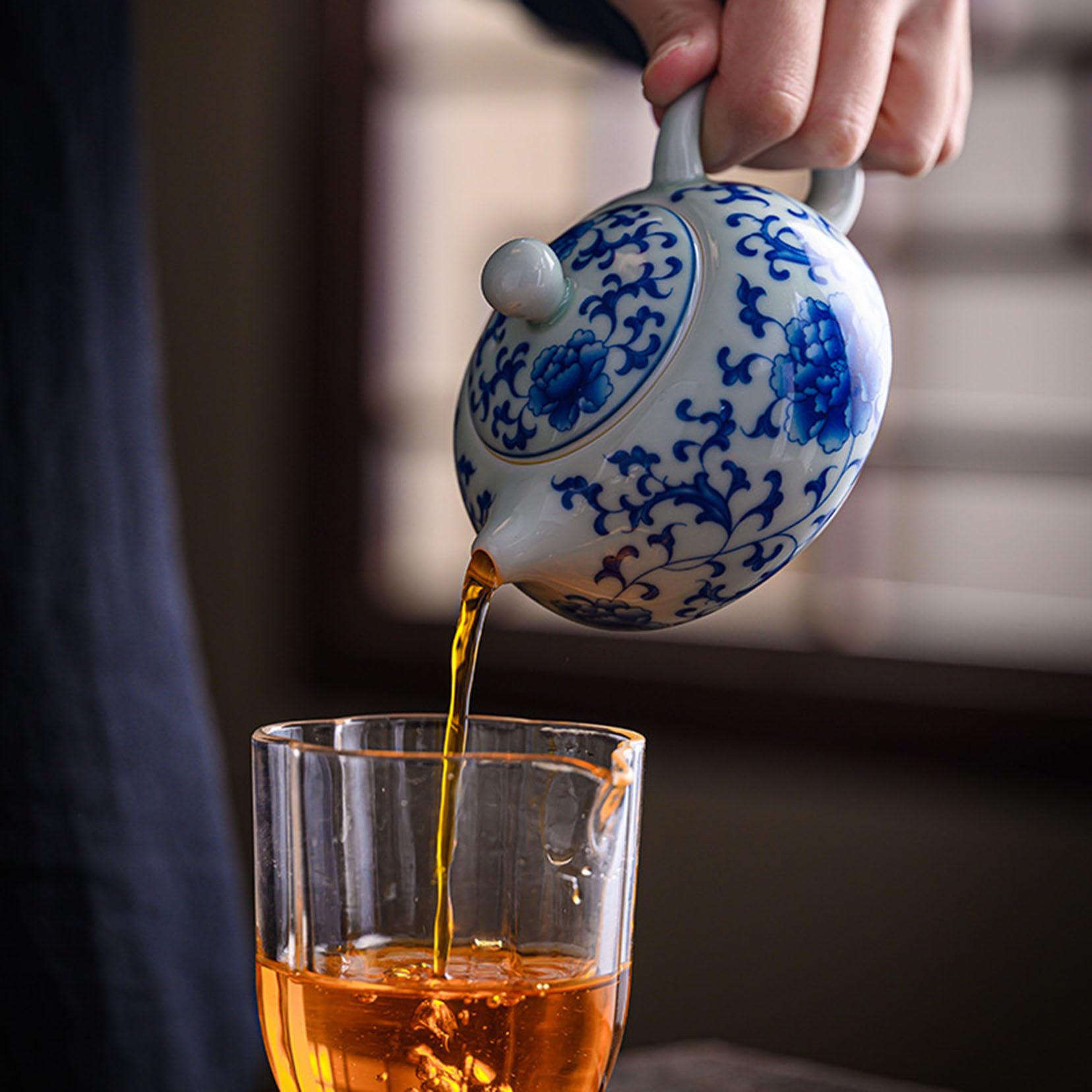 Ręcznie wykonany ceramiczny dzbanek do herbaty Kungfu, chiński ręcznie malowany niebieski i biały porcelana mały dzbanek do herbaty mini herbata produkcja gospodarstwa domowego Kung Fu zestaw A