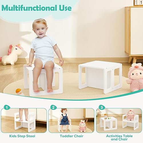 Miniatura 3 de FUNLIO Silla de destete Montessori de altura ajustable para edades de 1 a 3 años, silla de madera maciza de calidad, para comer, leer, jugar,