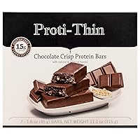Vista 4 de Proti-Thin Chocolate Crisp - Barras altas en proteínas, 0.53 oz de proteína, bajas en carbohidratos, bajas en grasas, bajas en azúcar, sin