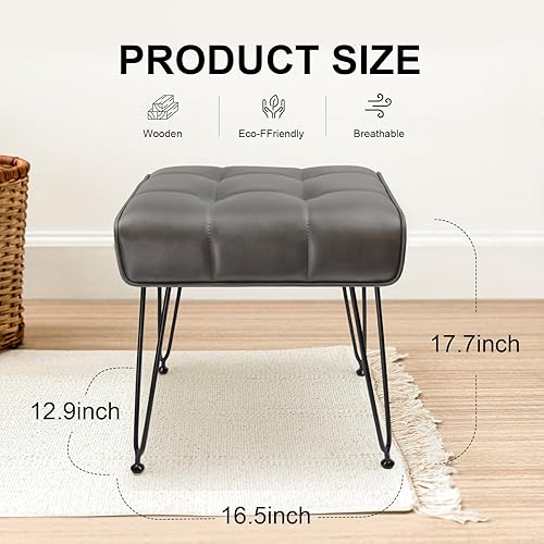 Miniatura 10 de HOUCHICS Taburete de tocador, taburete de maquillaje, taburetes de tocador para maquillaje, silla de tocador, asiento de taburete de tocador, silla