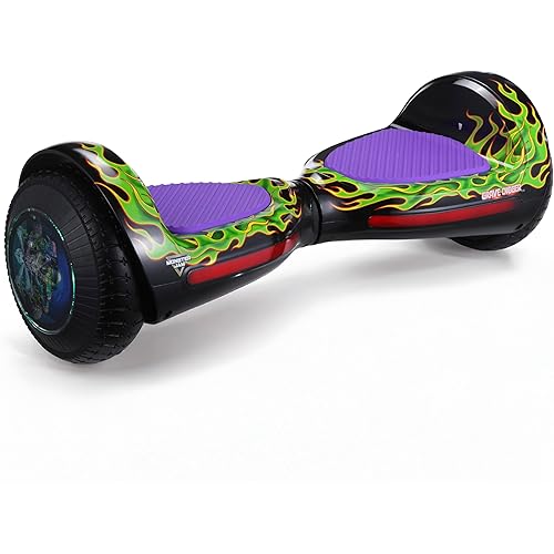 Monster Jam Hoverboard with Light Up Wheels Hover Play, 3 Mile Range, 6 MPH Speed Limit, Electric Hoverboard Perfect for Beginners