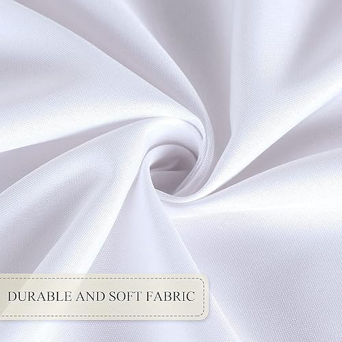 Miniatura 6 de SARAFLORA Mantel redondo de 60 pulgadas para exteriores e interiores, color blanco, sin arrugas, lavable, impermeable, con agujero para sombrilla y