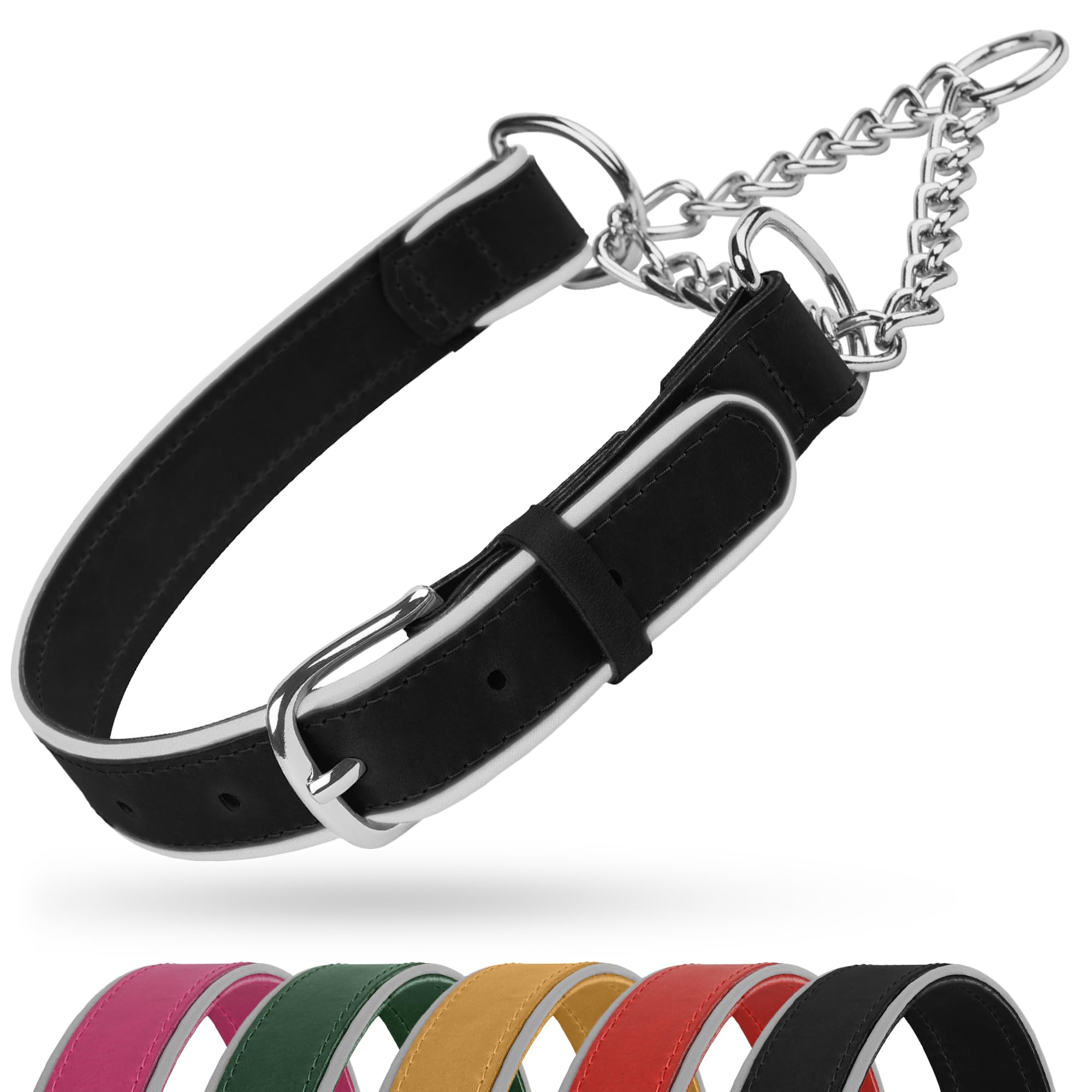 OOPSDOGGY Leather Martingale Dog Collar