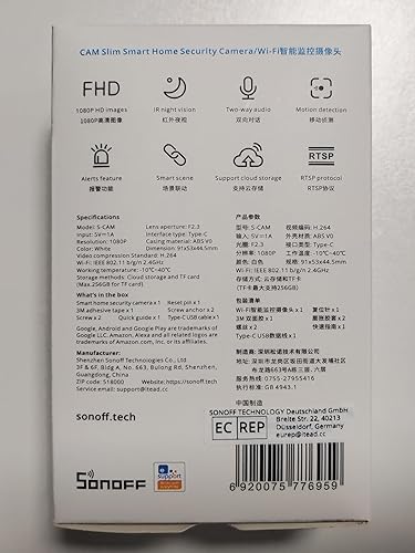 Miniatura 11 de SONOFF Cámara de vigilancia inteligente WiFi 1080P para interiores, cámara de seguridad para el hogar, mini cámara, seguimiento móvil para bebés y
