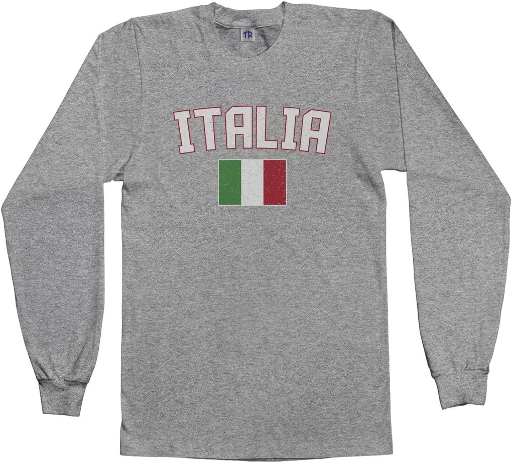 Threadrock Men's Italia Flag Long Sleeve T-Shirt