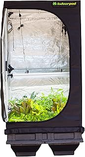 Vegepod Kit de cultivo para interiores con luz LED, sistema completo de tienda reflectante, solución de jardinería interior todo en uno, tienda de campaña premium, kit mediano, 39 x 39 x 78 pulgadas
