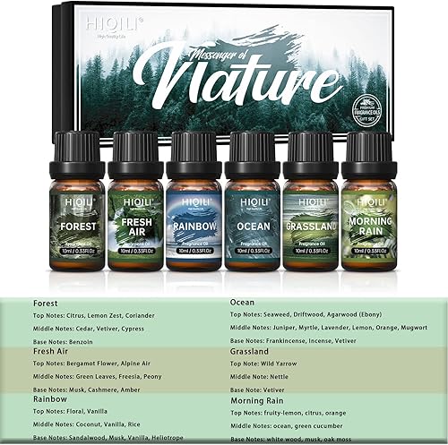 Miniatura 2 de HIQILI Aceite aromático Nature de 0.3 x 0.3 fl oz, aceite perfumado para hacer velas de jabón y difusor, juego de aceites esenciales para velas de