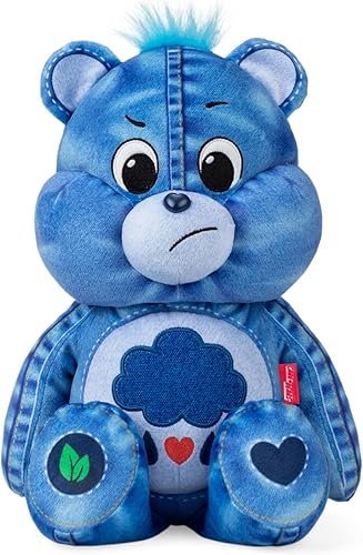Care Bears Peluche mediano de 14 pulgadas, oso gruñón, nuevo diseño de mezclilla, material suave y respetuoso con el medio ambiente