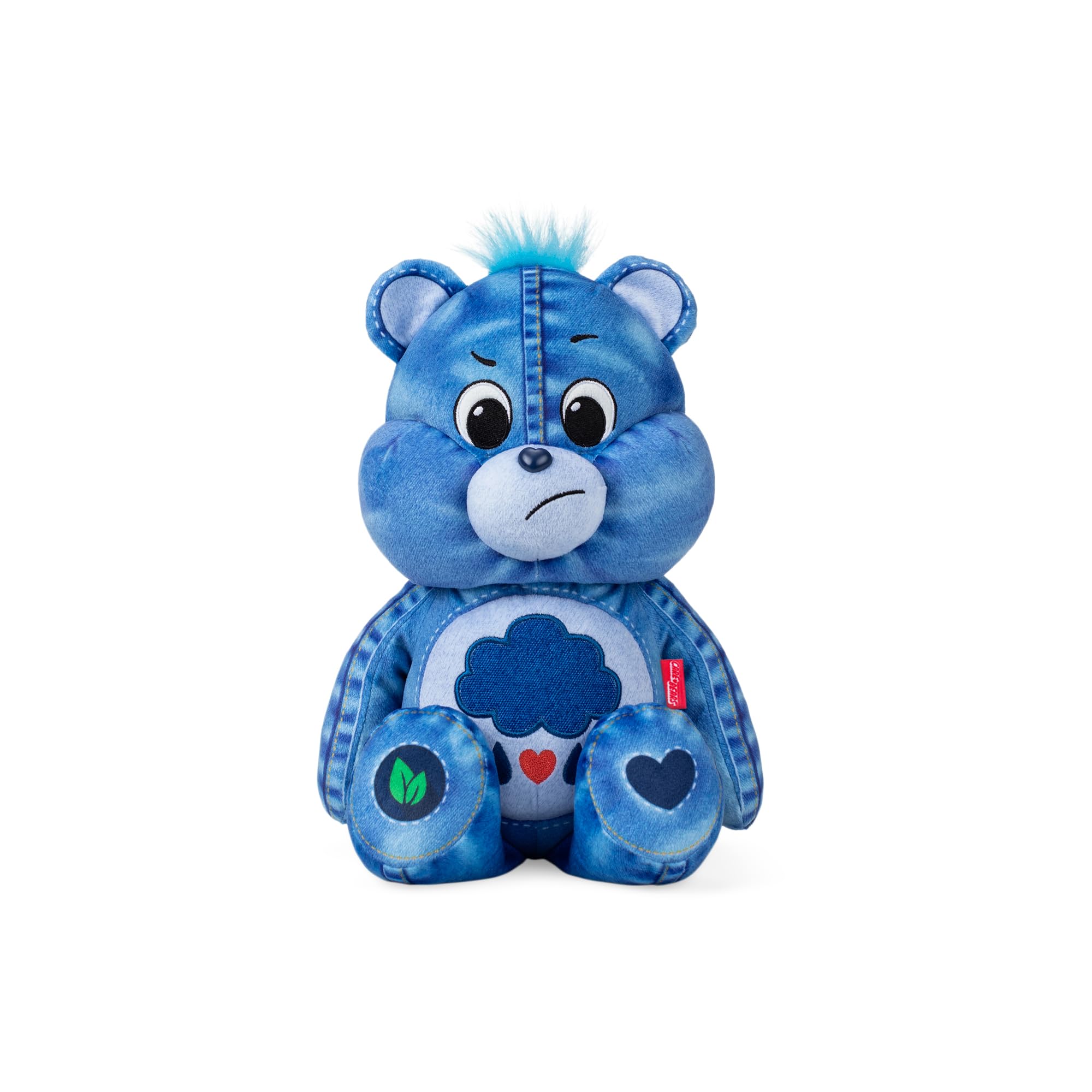 14" Medium Plush - Grumpy Bear - New Denim Design - Soft Huggable Eco-Friendly Material!