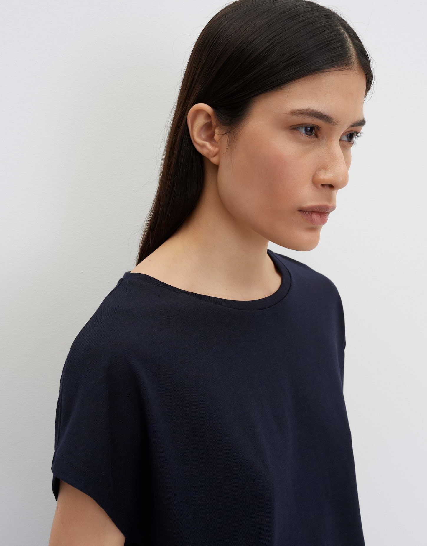 someday Damen Kurzarmshirt | KAJA Regular Jerseytop mit breitem Rippbund