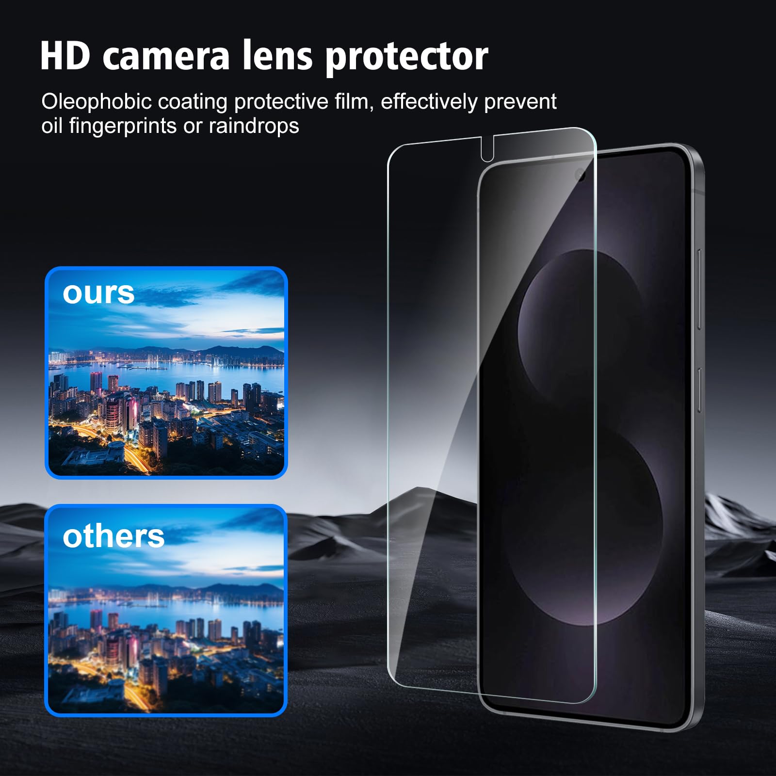 Paquete de 3+3 protectores de pantalla de vidrio templado para Samsung Galaxy S25 Edge con protector de lente de cámara, película de protección con marco de fácil instalación, dureza 9H