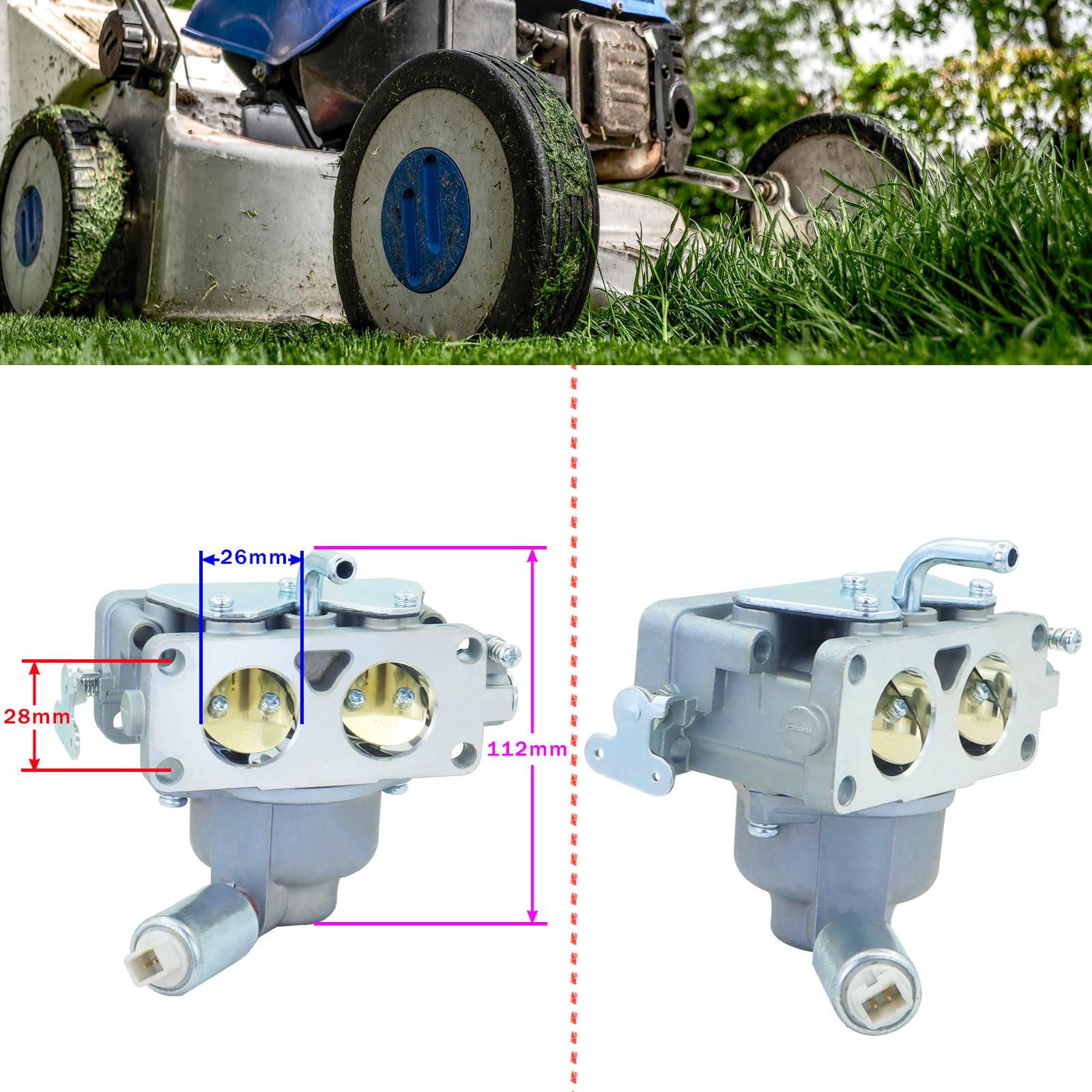 BMotorParts Carburetor Carb Assembly for PowerSmart DB8621PR 170cc Gas Mower
