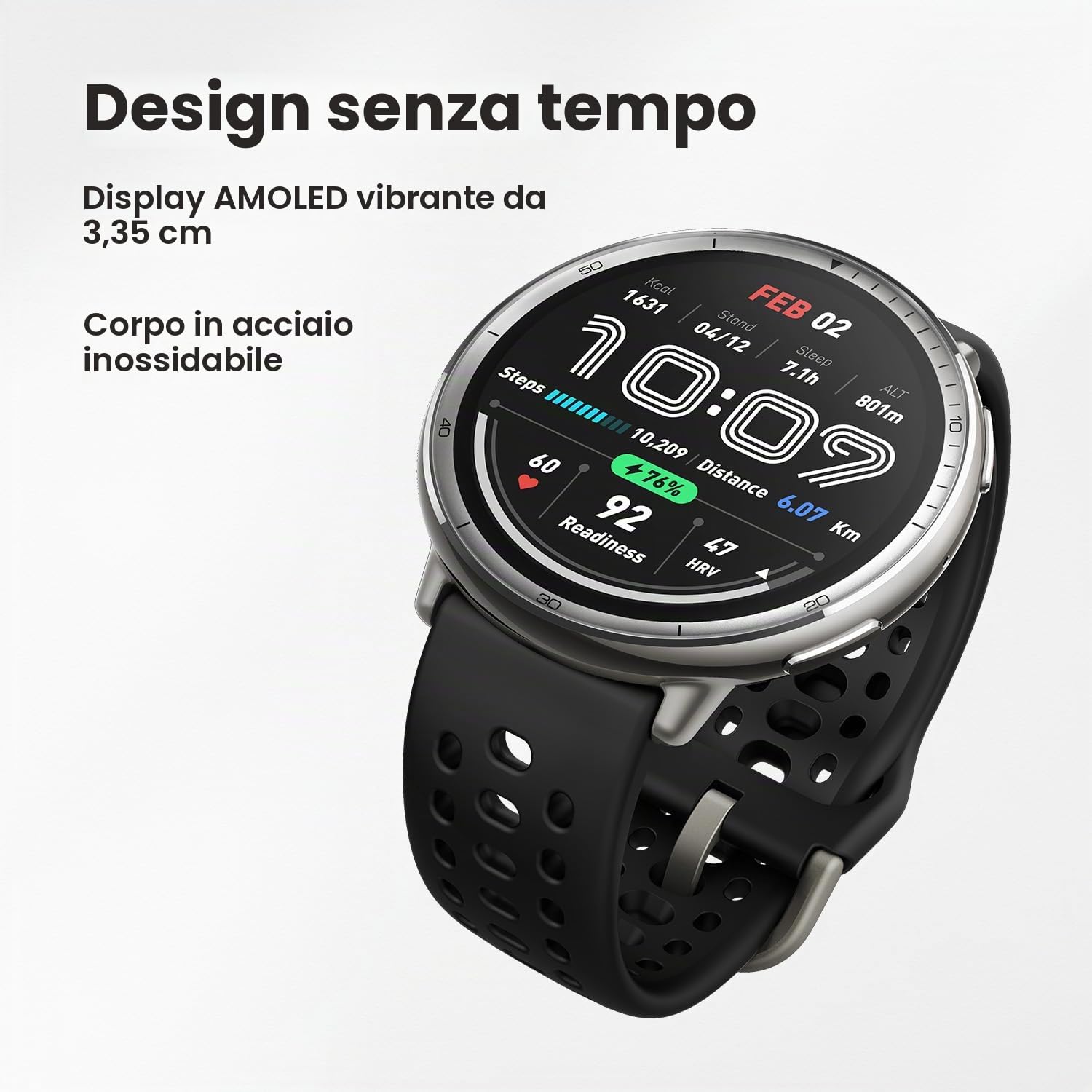 AMAZFIT Active 2 Smart Watch 44 mm, mappe GPS con direzione, fitness tracker, batteria 10 giorni, monitoraggio del sonno, oltre 160 modalità sport, resistente all'acqua, per Android e Apple iPhone,