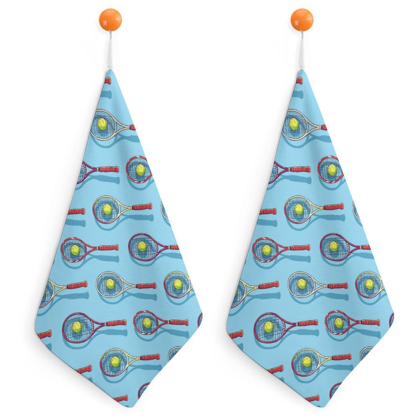 CGSBNGHA Tennis Ball Racket Sport Hand Towel Hanging Face Towels Cleaning Cloths Handkerchief for Bathroom Kitchen