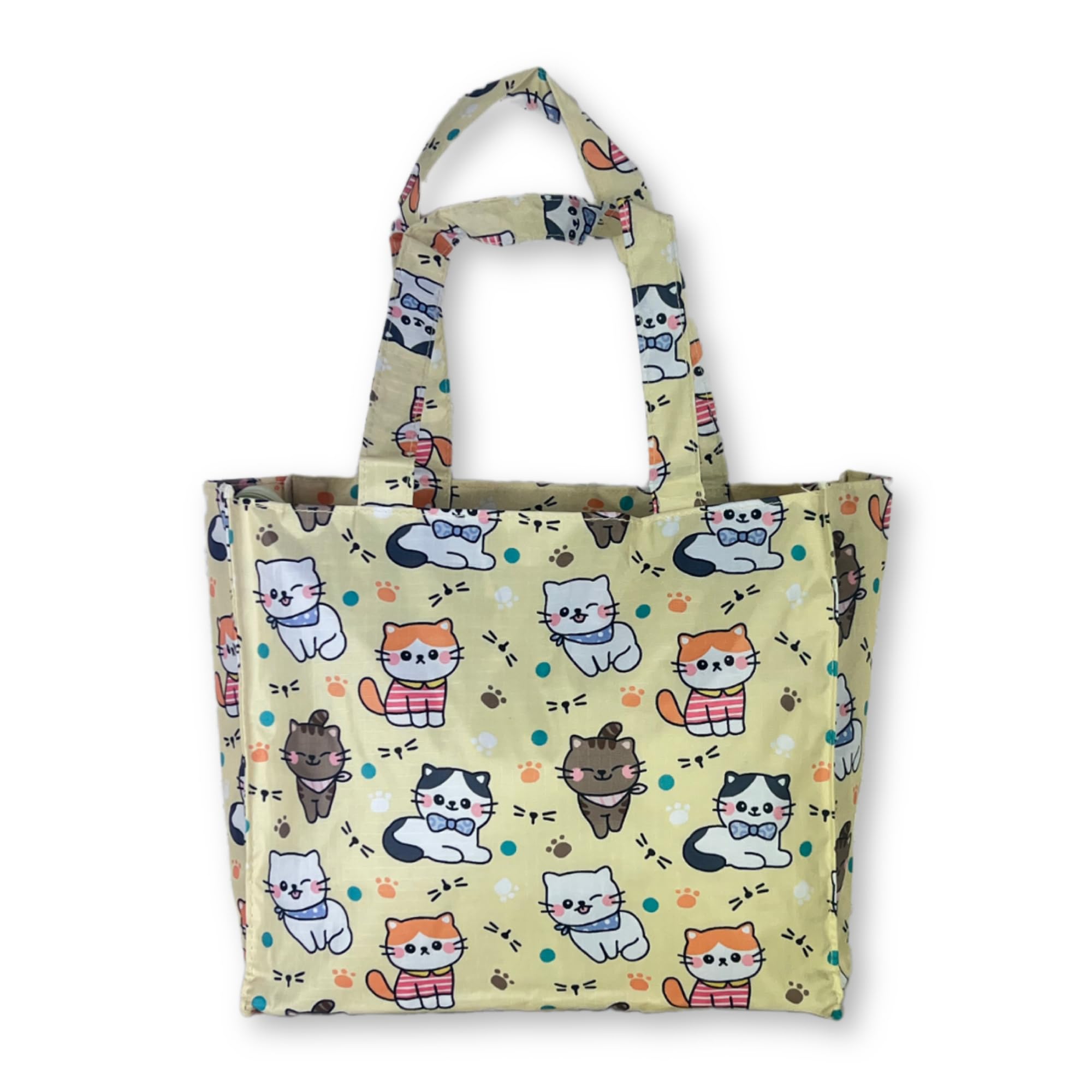 Borsa Shopper In Nylon Riutilizzabile - Fantasia Gattini, Ideale Per La Spesa E Regali - Foto 10