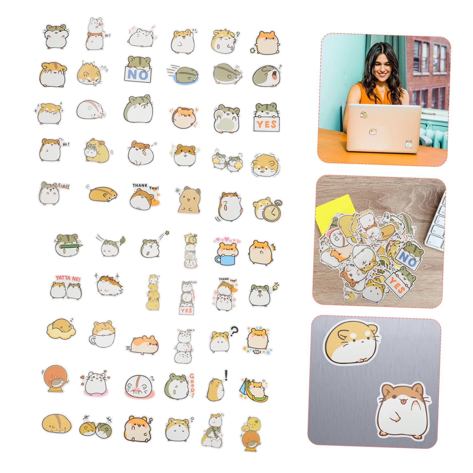 NUOBESTY 3 Set Adesivi Per Laptop Cartone Stickers Decorativi Per Scrapbooking E Facili Applicare Su Laptop Taccuini E Altri Oggetti 200 Pezzi*3