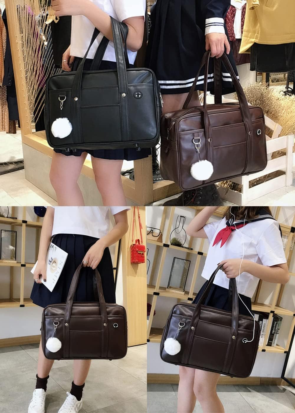 YAQUNICER Women Messenger Purse JK Uniform Crossbody Shoulder Bag Underarm Handbag Lolita Satchel