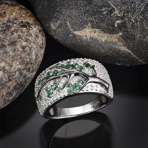 Miniatura 3 de Santuzza Anillo de plata de ley 925, anillo de cerezo de circonita cúbica para mujer, Circonita, plata de ley 925