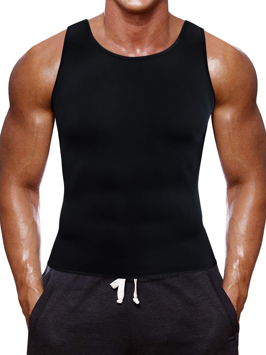 Men Waist Trainer Corset Vest for Weight Loss Hot Neoprene Slimming Body Shaper Sweat Tank Top Sauna Suit Workout Sport Shirt