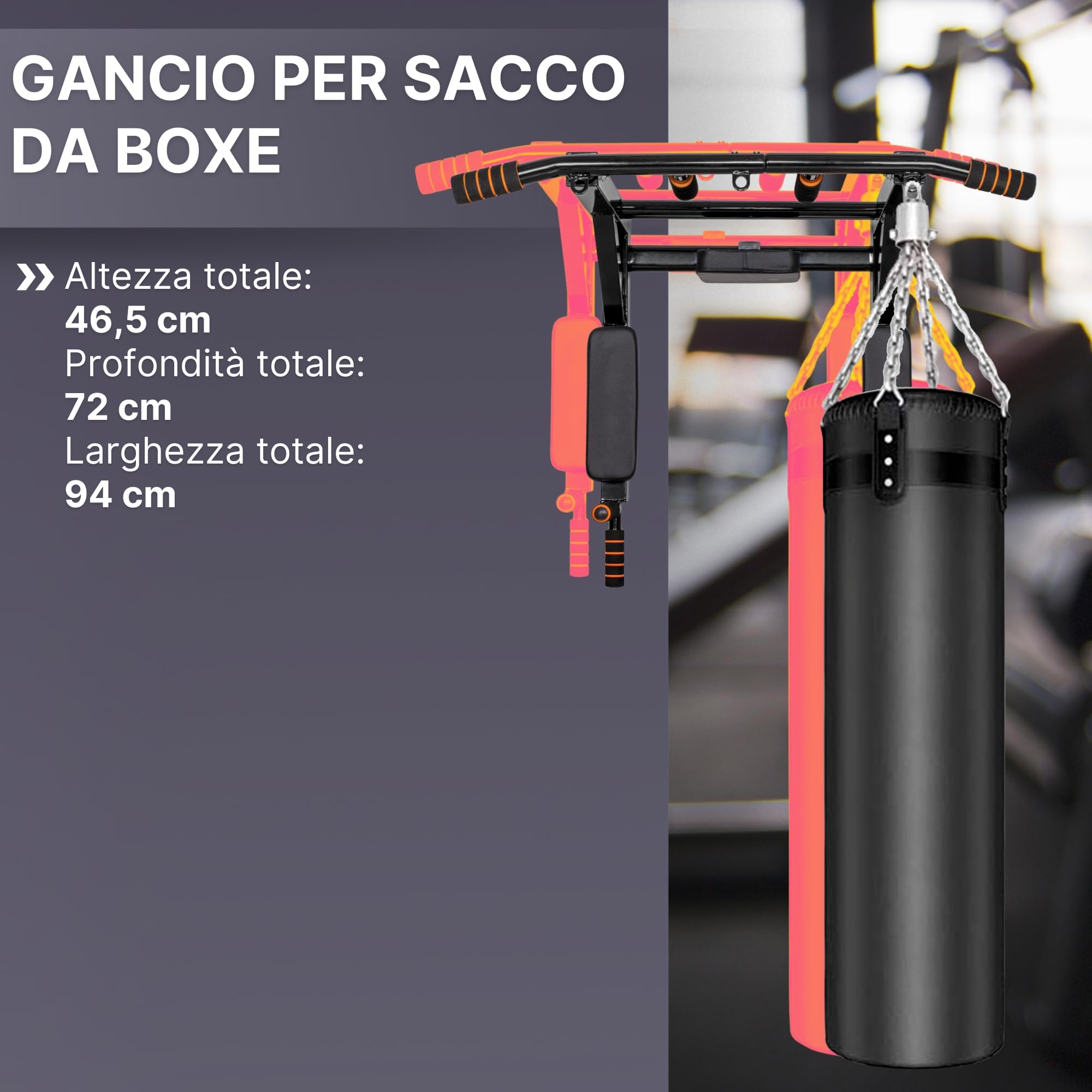 SPRINGOS Barra per trazioni a parete 3 in 1 + barra per dip + schienale in acciaio barra per dip barra per pull up allenamento forza bodybuilding