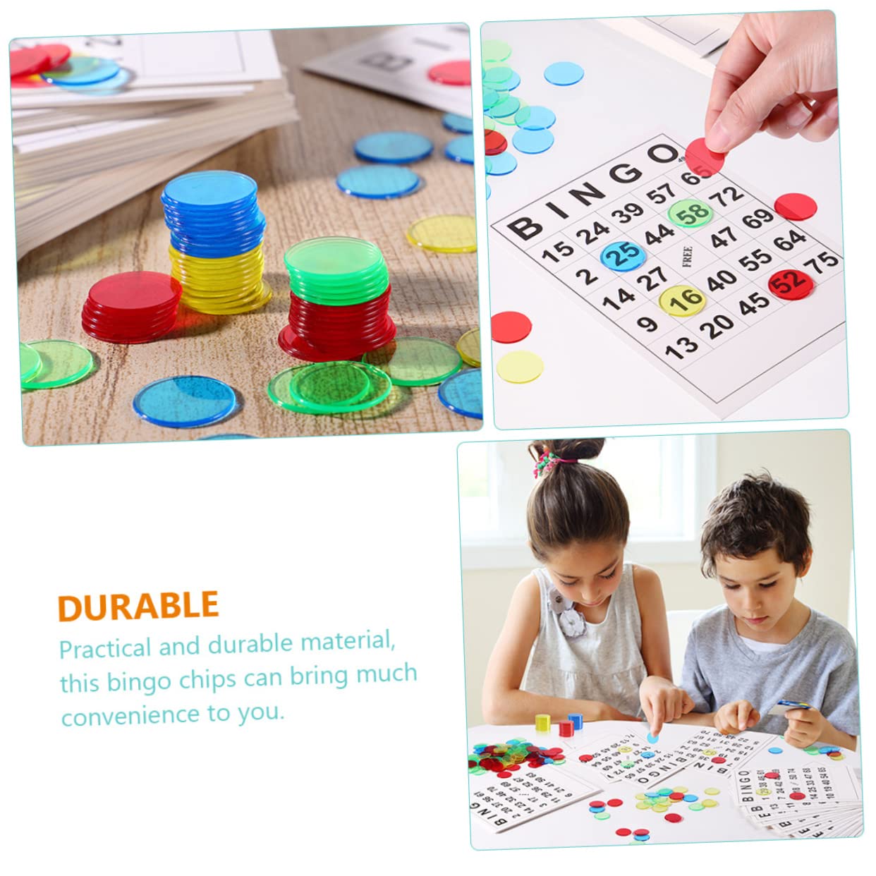 ifundom 300pcs Bingo Chips Plastic Game Counters Counting Chips for Bingo Gambling Games Assorted Colors Random