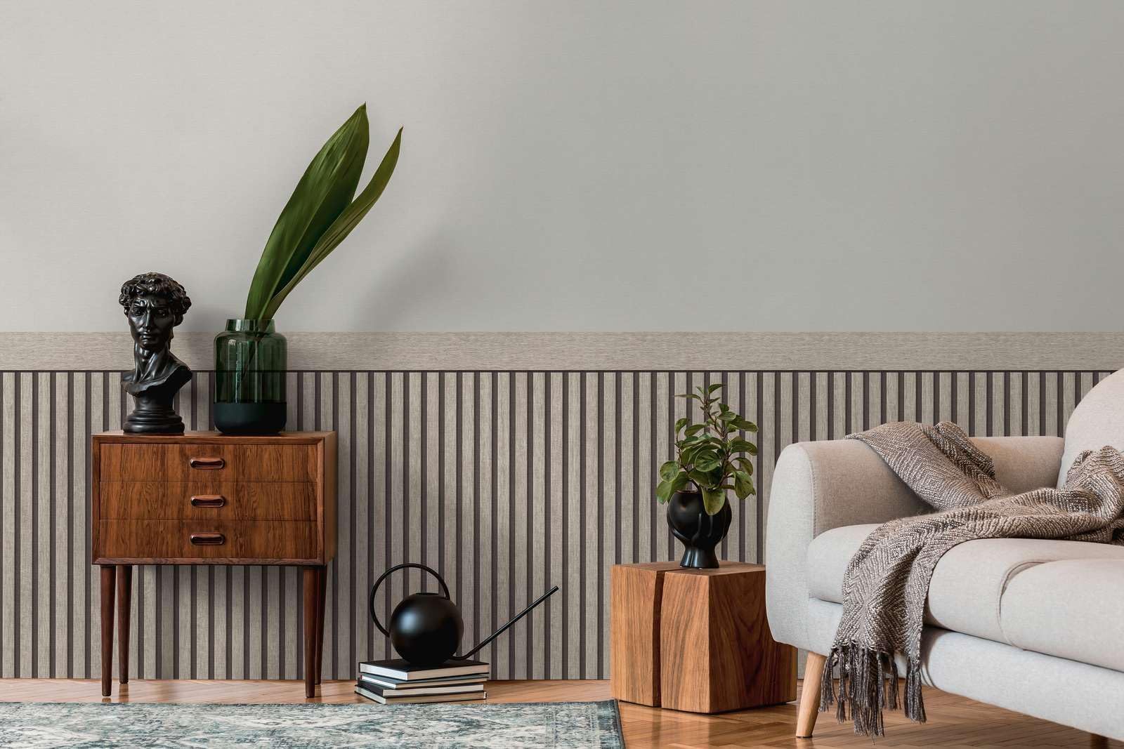 BOISERIE A ROTOLO LAMELLI ROVERE IN TNT STILE UNICO E MODERNO, QUALITA' INDISCUSSA MISURA ROTOLO ALTEZZA 1,06X5 METRI! (2-44793)