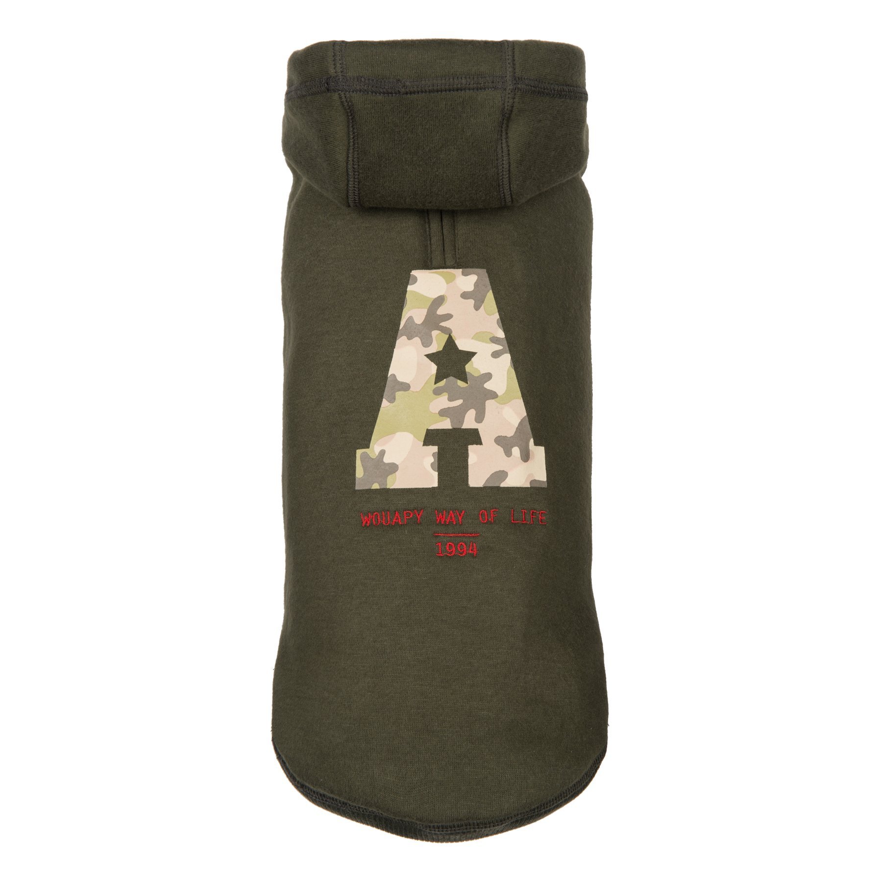Wouapy Dog Hoodie, Size 26, Khaki