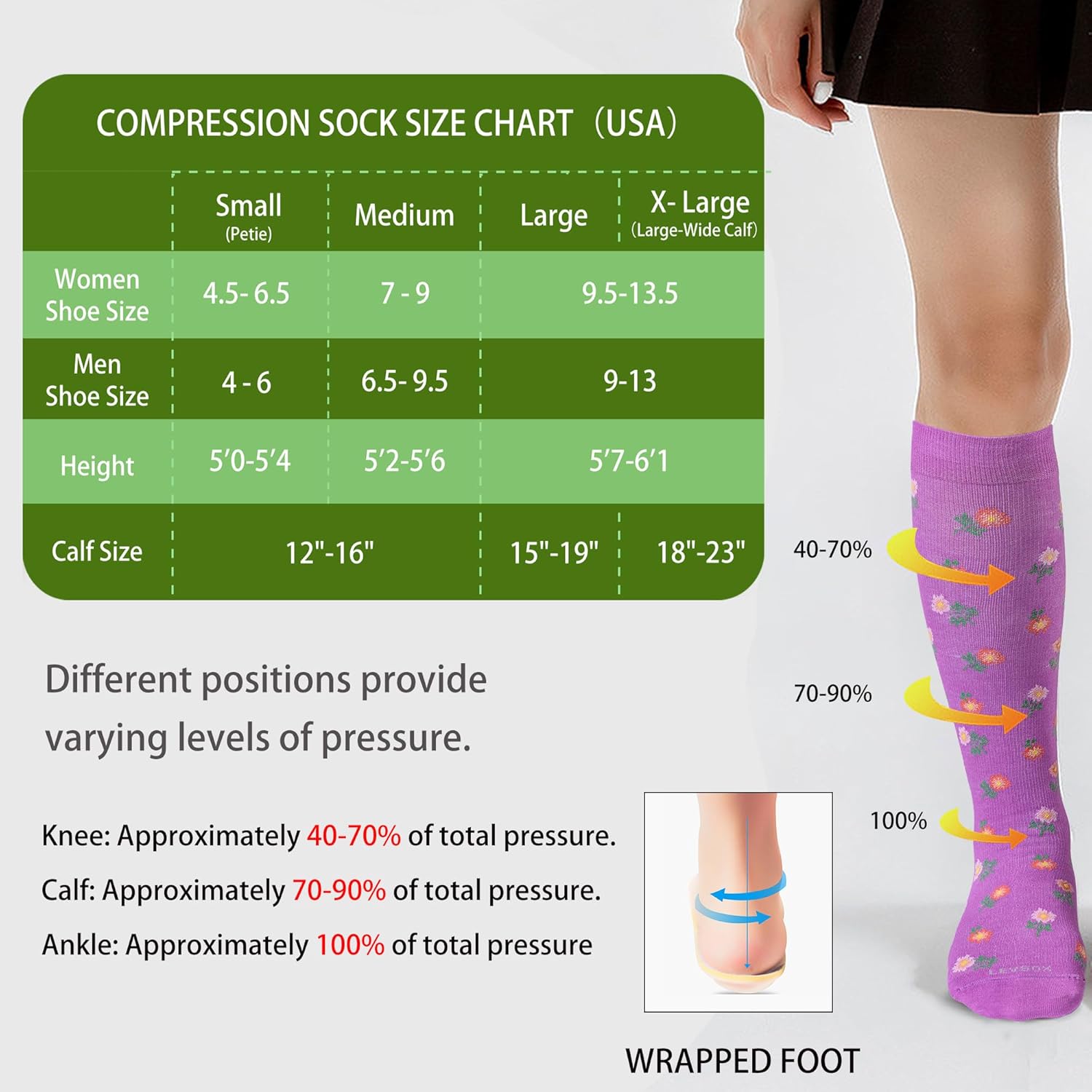 LEVSOX Viscose Made from Bamboo Compression Socks for Pregnant Women 20-30 mmHg Knee High Cute Mens Supports Socks for Travel
