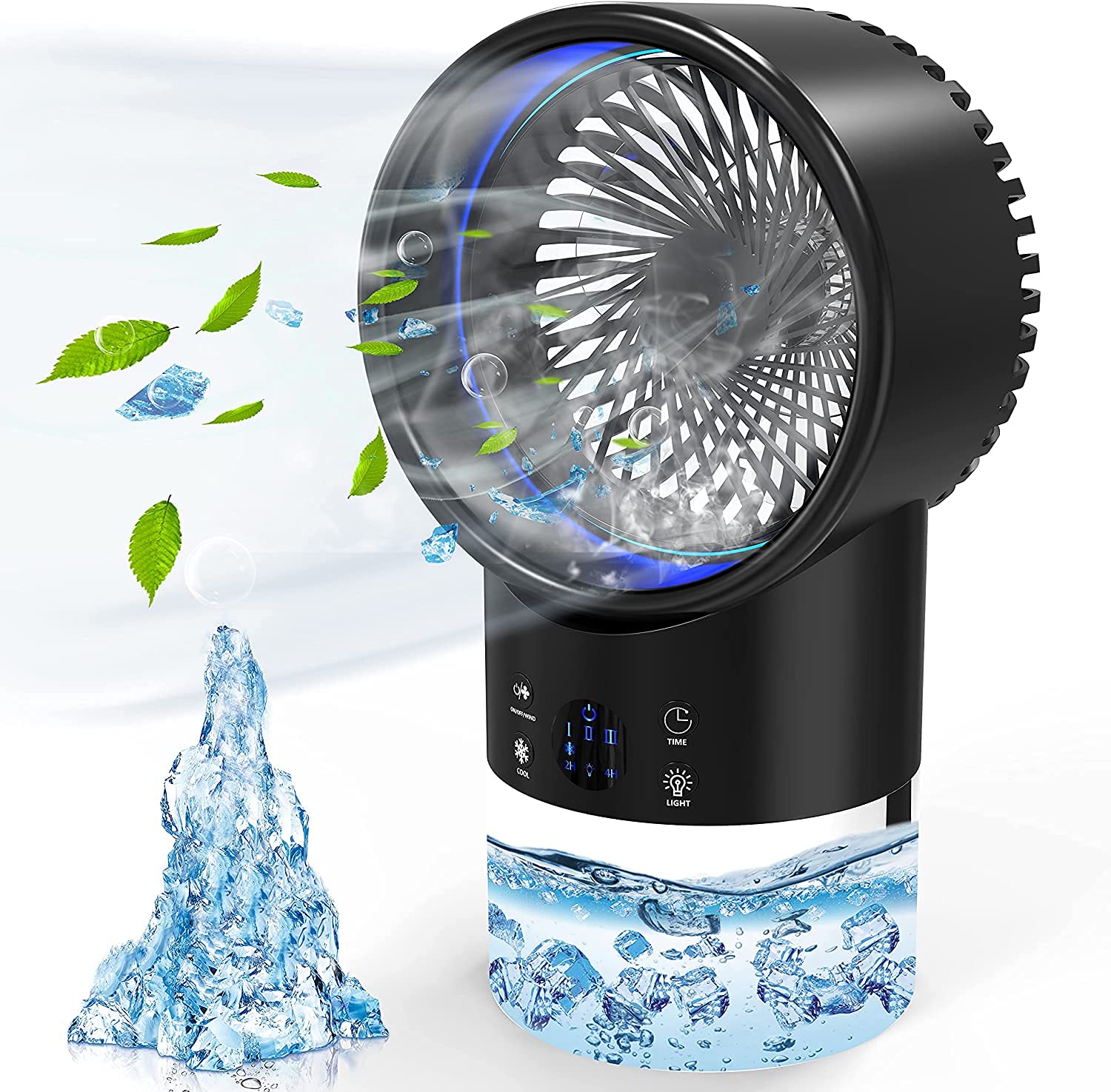 Climatiseur portable pour rafraîchir un bureau chaud avec refroidisseur 3 vitesses noir