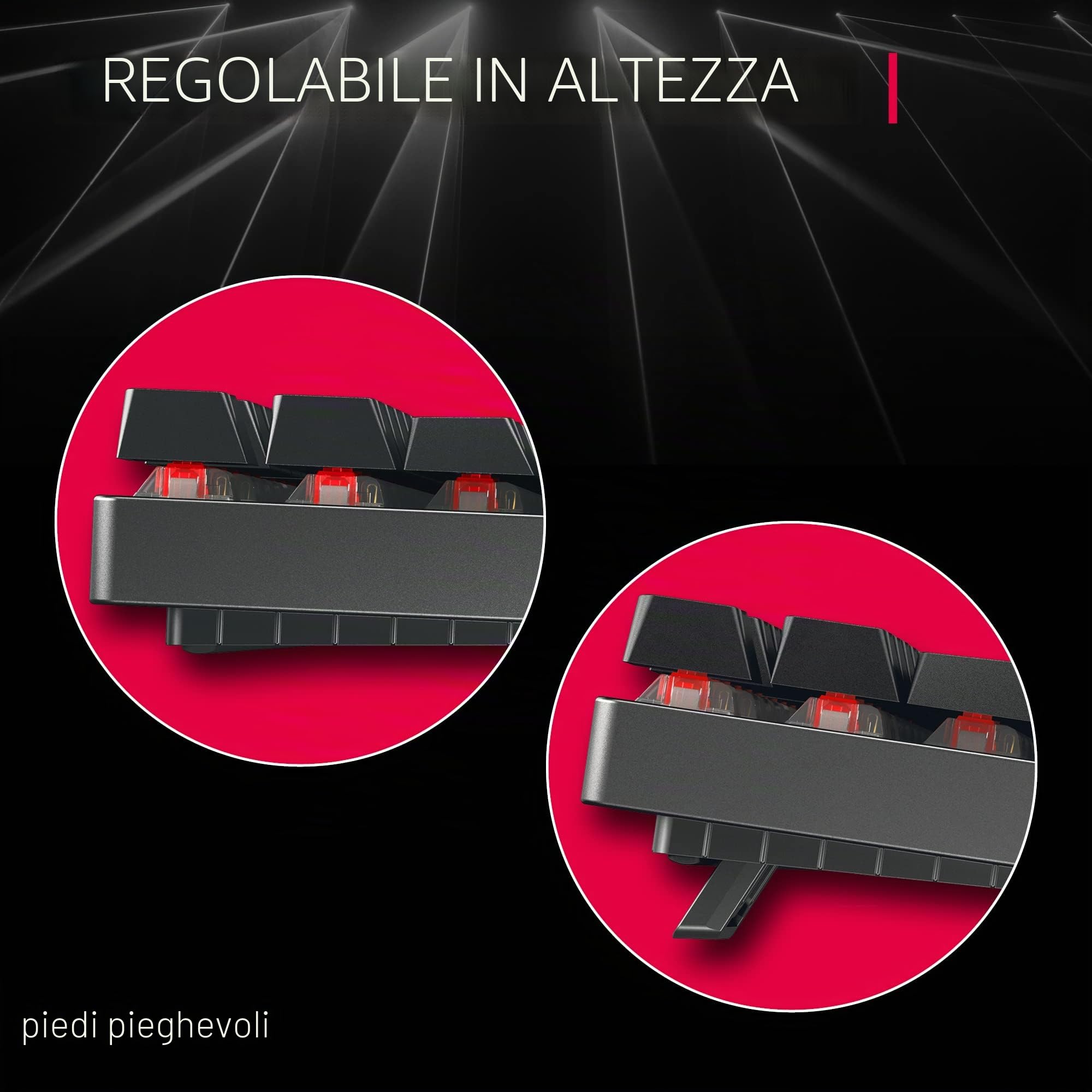 CHERRY MX 8.2 TKL Wireless, Tastiera da Gioco Senza Fili Senza Tasto Numerico, Tedesco QWERTZ, Bluetooth, 2,4 GHz e Cavo, Interruttori MX2A RED, Bianco, Bianco - senza Valigia di Trasporto