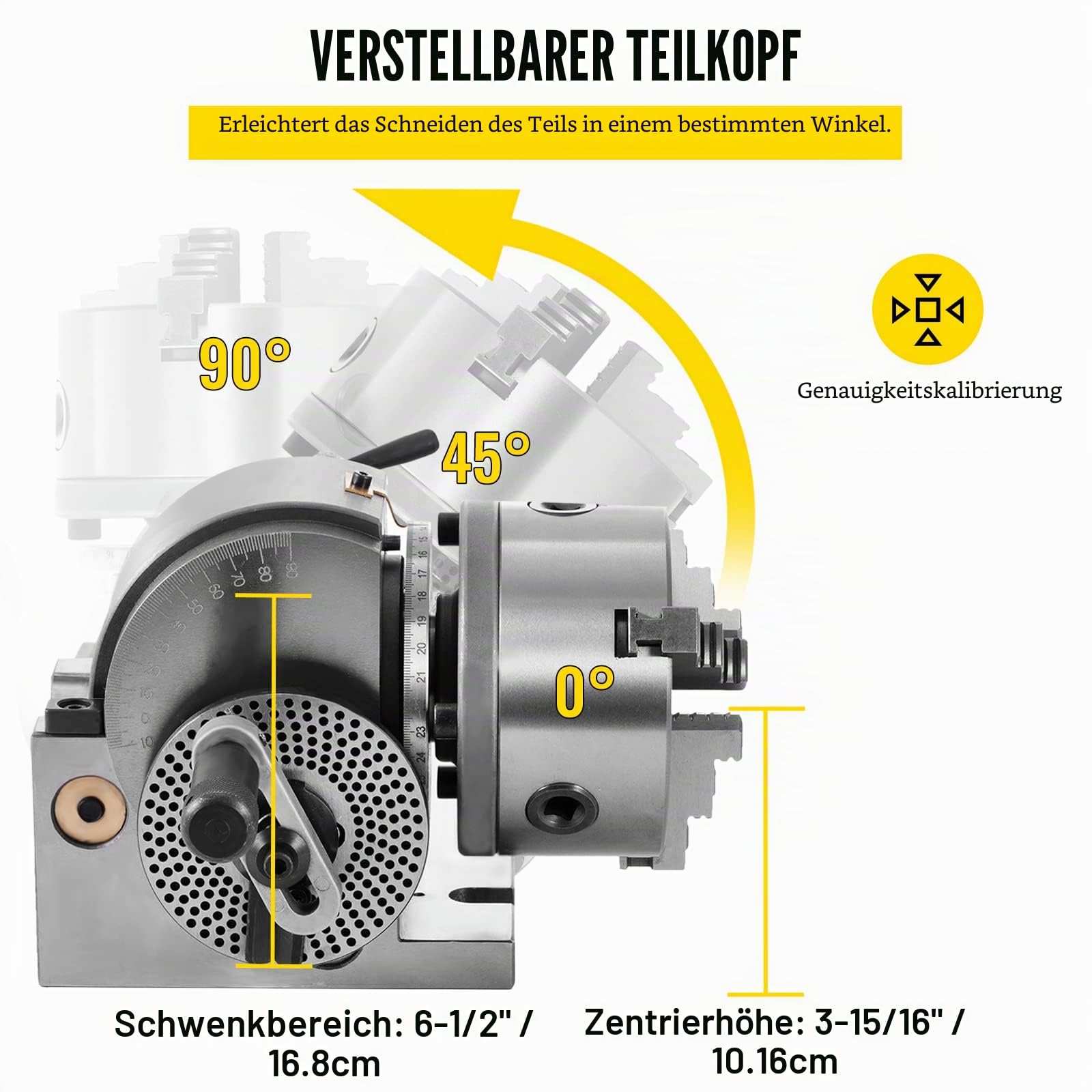 VEVOR Teilungskopf Indexierplatte BS-0, Trennplatte aus Gusseisen, Teilungskopf, ideal für vertikale/horizontale Fräsmaschinen, Drehtische, kreisförmige Schneid- und Bohrarbeiten