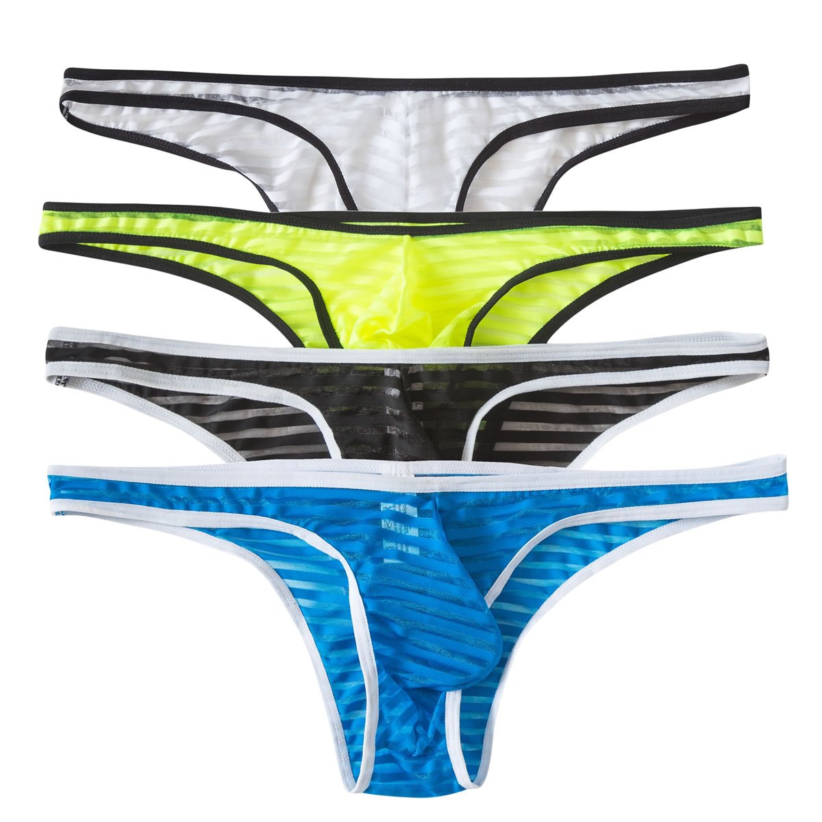 YUFEIDA Men's Lingerie Thong Underwear Sexy Soft String Bikini Underpants Pack