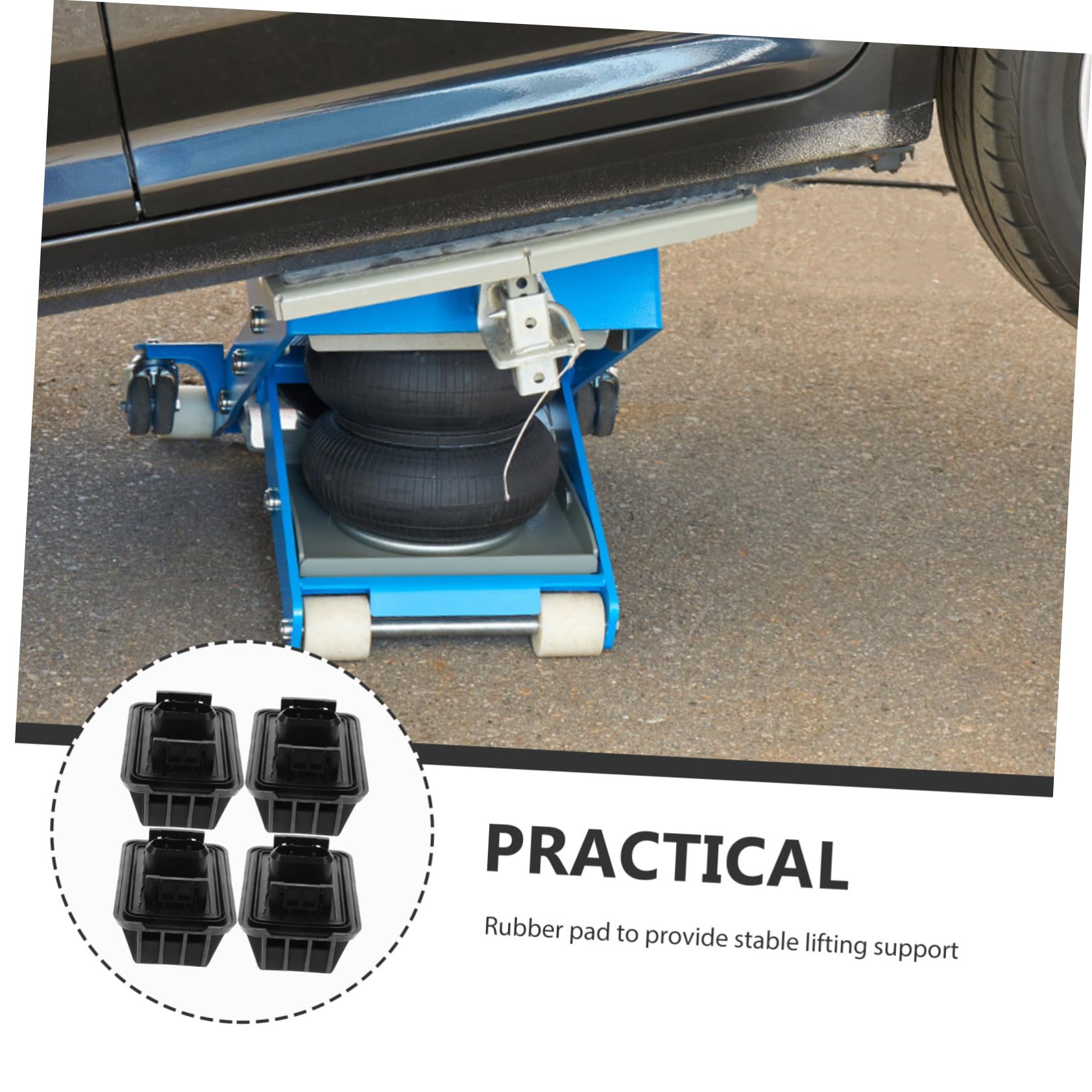 in Gomma per Martinetti Auto 4 Pezzi Base Antiscivolo per Sollevamento Auto e Furgoni Accessori per Manutenzione Automobilistica Gomma Resistente