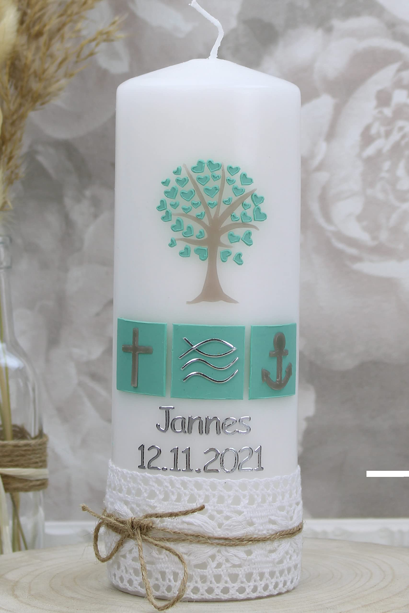 Taufkerze Jannes mit Baum 1428